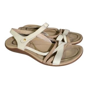 ABEO Bobbie Sandals Womens Size 10N White Beige Strappy Hook And Loop Adjustable